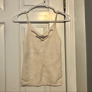 NWOT American Eagle Cream LaceUp Sweater Tank